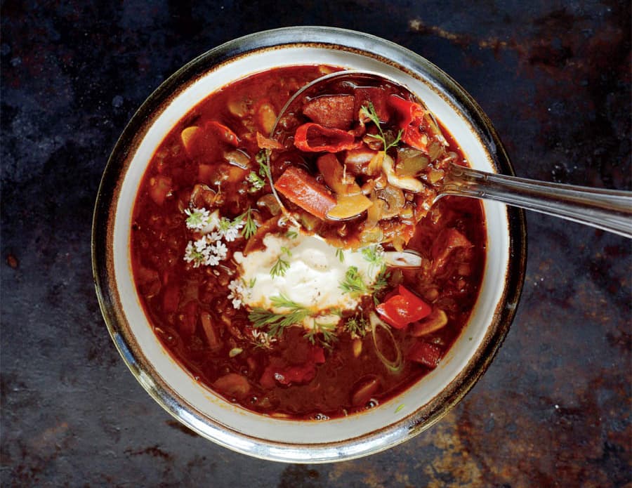 Roasted Garlic & Lentil Soup